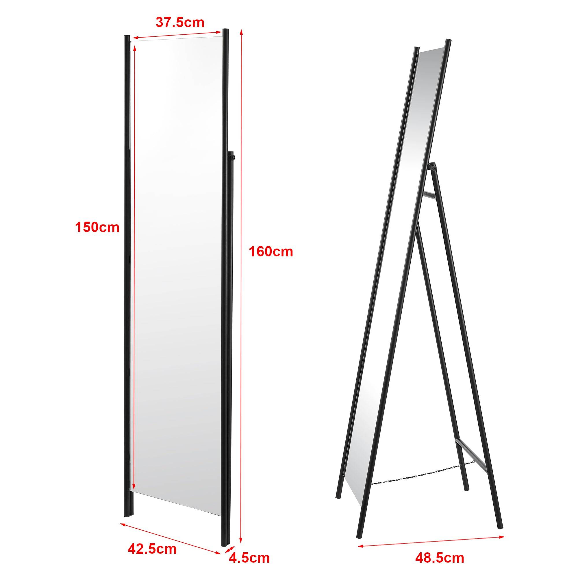 Helloshop26 - Miroir sur pied 160 x 43 x 49 cm noir - Image 2
