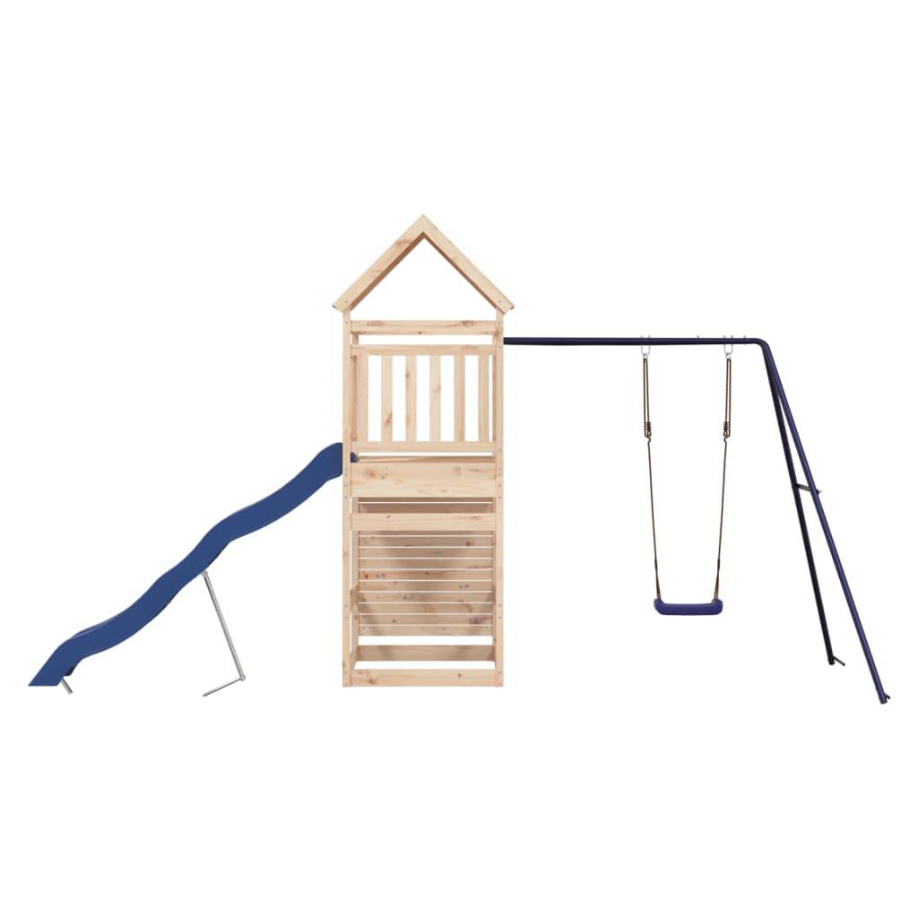 Helloshop26 - Aire de jeux d'extérieur balançoires toboggan portiques robuste jeux jardin 454 x 199 x 249 cm bois de pin massif - Image 5
