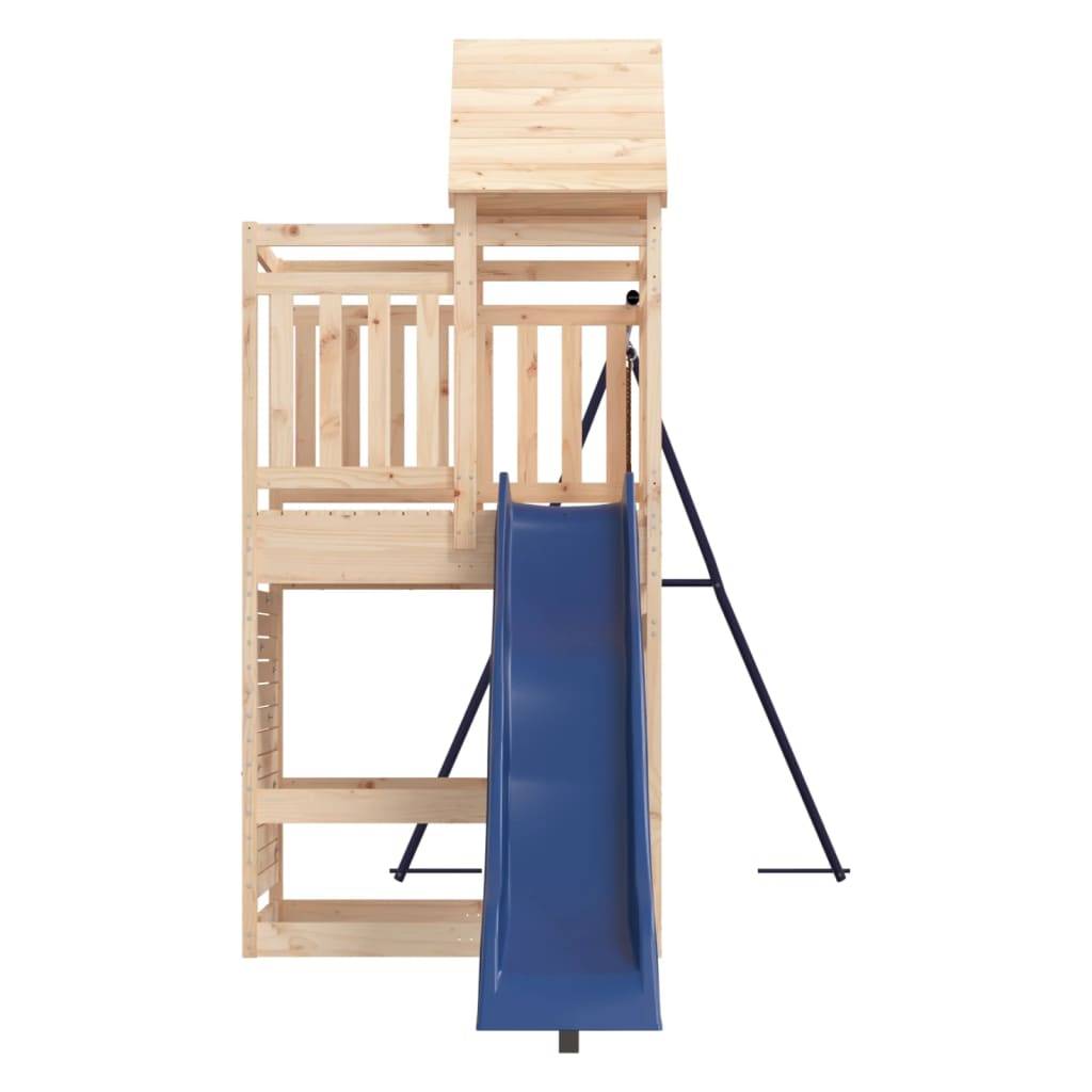 Helloshop26 - Aire de jeux d'extérieur balançoires toboggan portiques robuste jeux jardin 454 x 199 x 249 cm bois de pin massif - Image 4