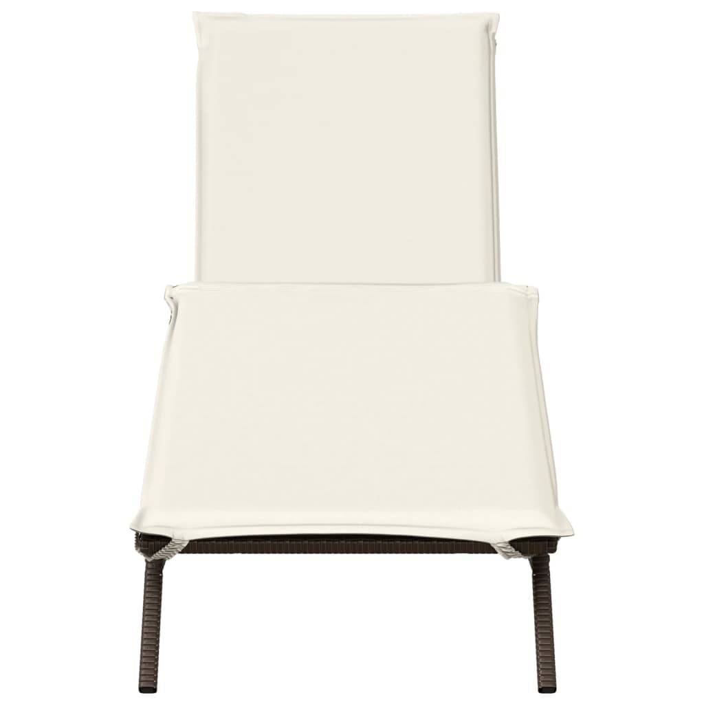 Chaise longue résine tressée marron avec coussin 170/200 x 59 x 26/50/64/75/85 cm - PANGIVO - Image 4