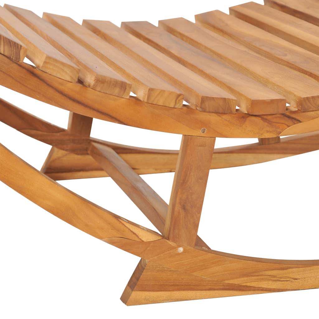 Helloshop26 - Transat chaise longue bain de soleil lit de jardin terrasse meuble d'extérieur 180 cm à bascule avec coussin bois de teck solide - Image 6
