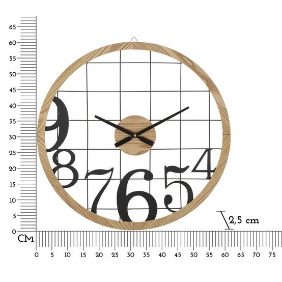 Horloge Murale en Métal "Numbers" 60cm Noir - Image 6