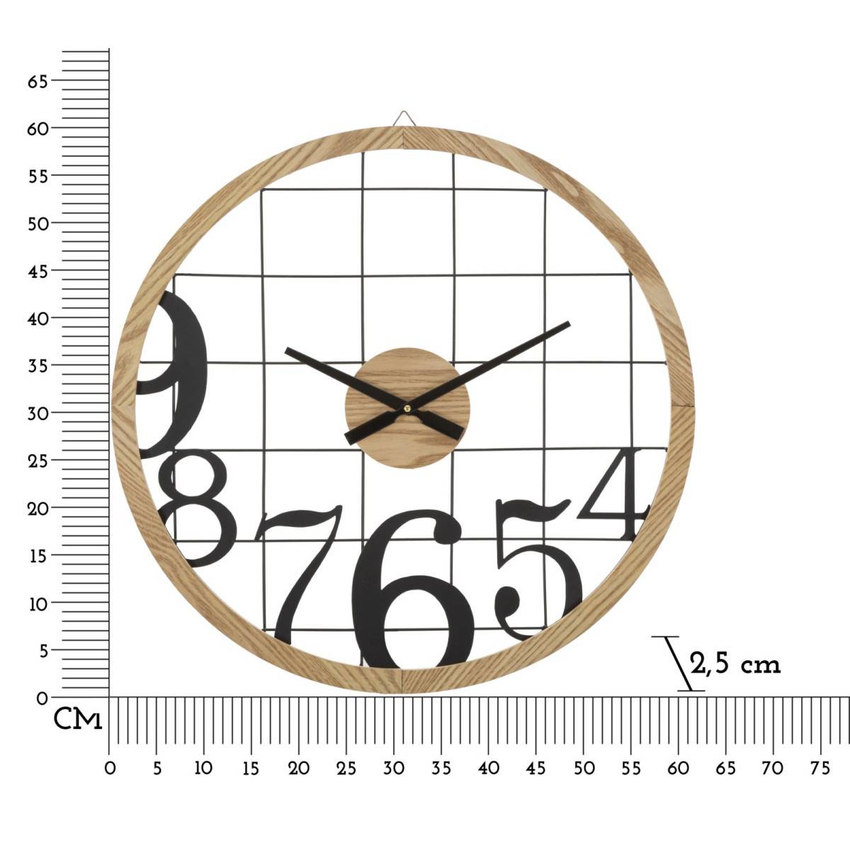 Horloge Murale en Métal "Numbers" 60cm Noir - Image 6