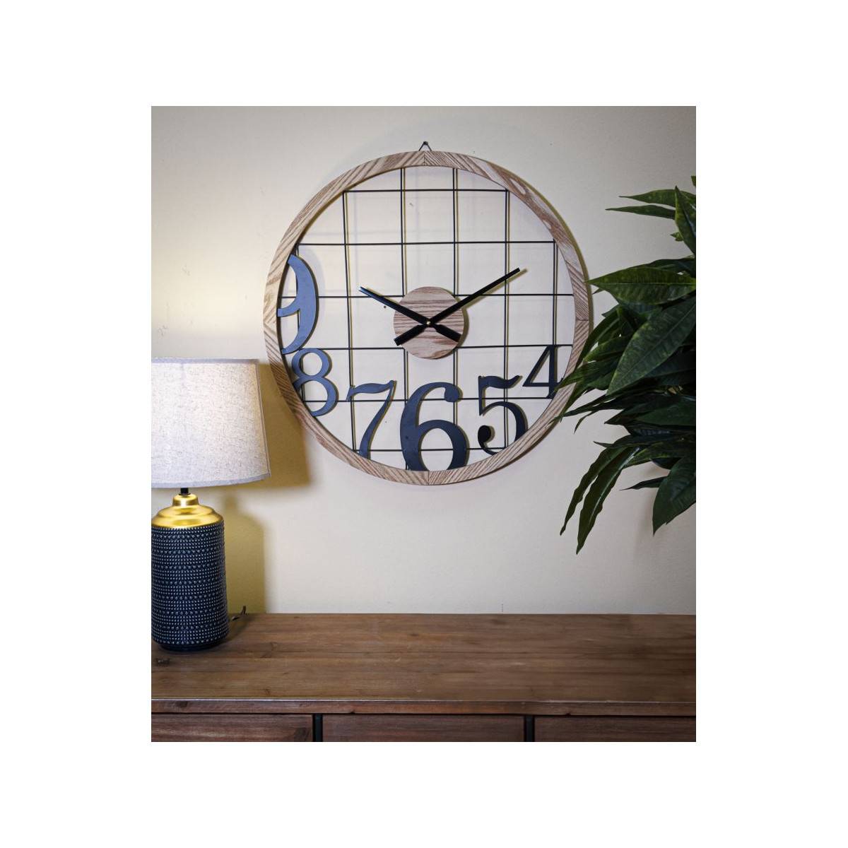 Horloge Murale en Métal "Numbers" 60cm Noir - Image 5