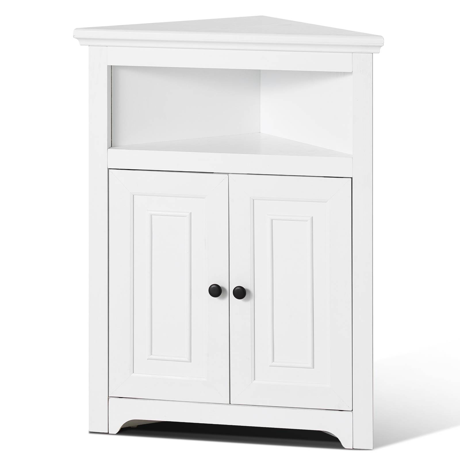 Vevor - VEVOR Armoire rangement angle 845 mm, 3 niveaux, 2 portes, étagères réglables. Blanc. - Image 1