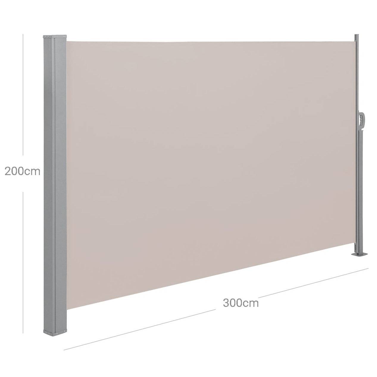 Helloshop26 - Store latéral pour balcon et terrasse pare-soleil brise-vue protection 200 x 300 cm vie privée taupe - Image 4