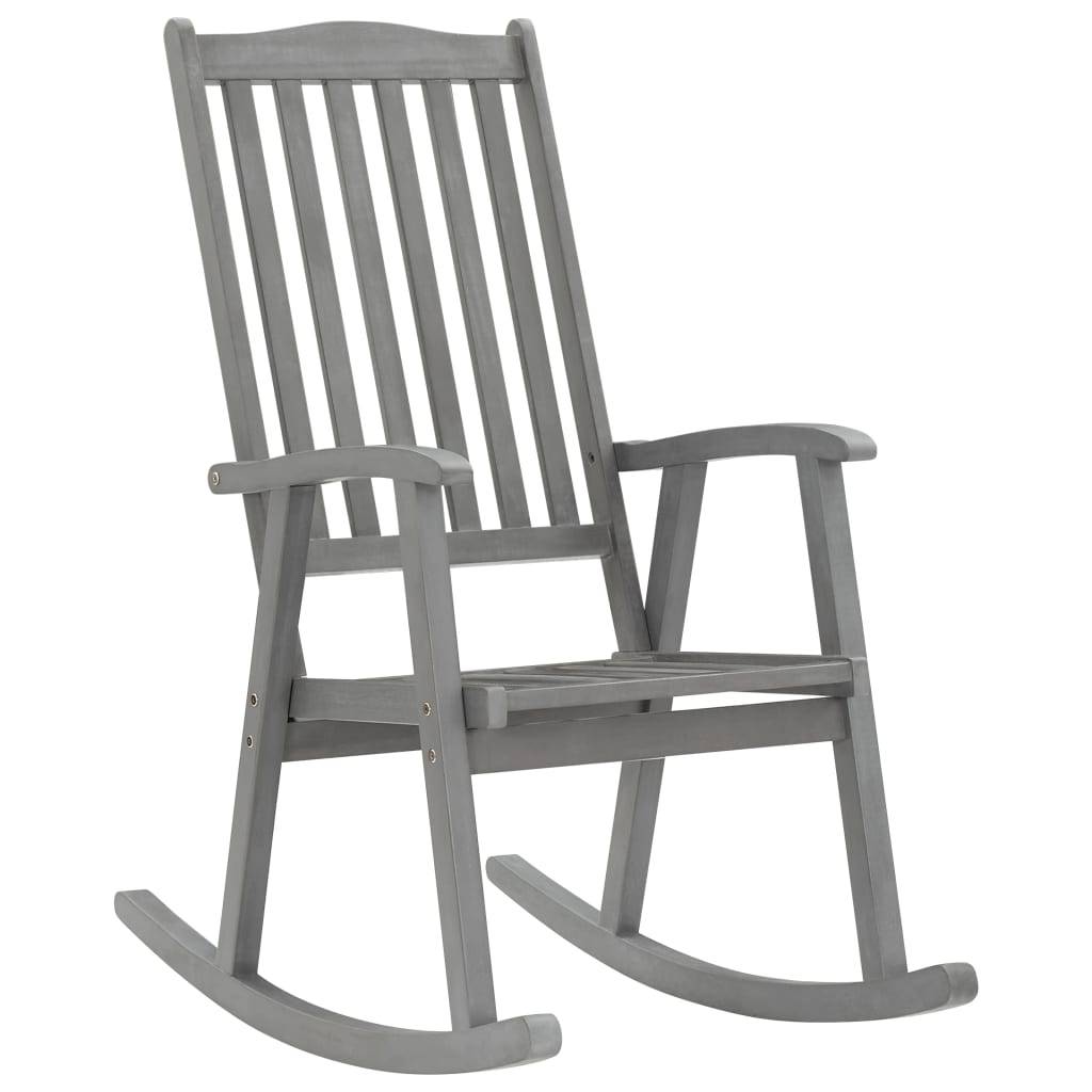Maison Chic - Chaise à bascule - Chaise de jardin gris bois d'acacia massif HL61 - Image 2