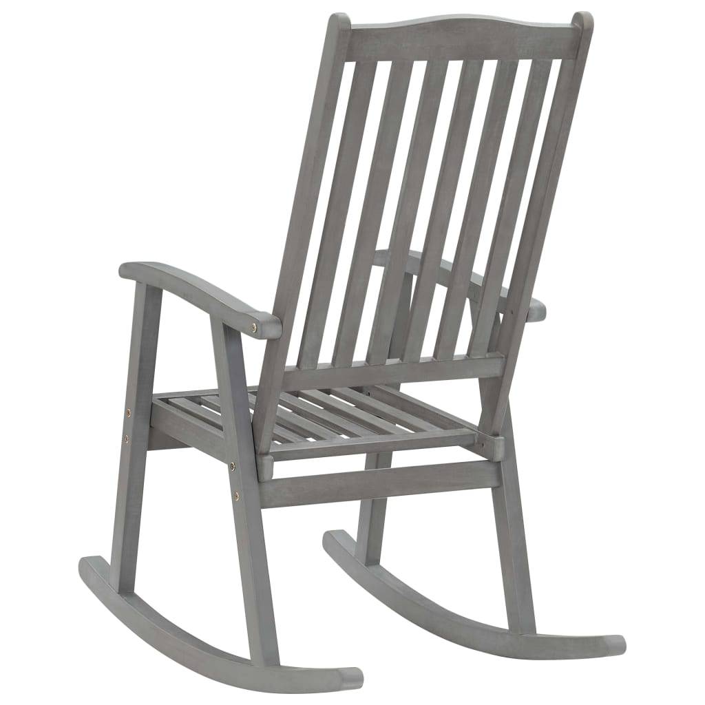 Maison Chic - Chaise à bascule - Chaise de jardin gris bois d'acacia massif HL61 - Image 4