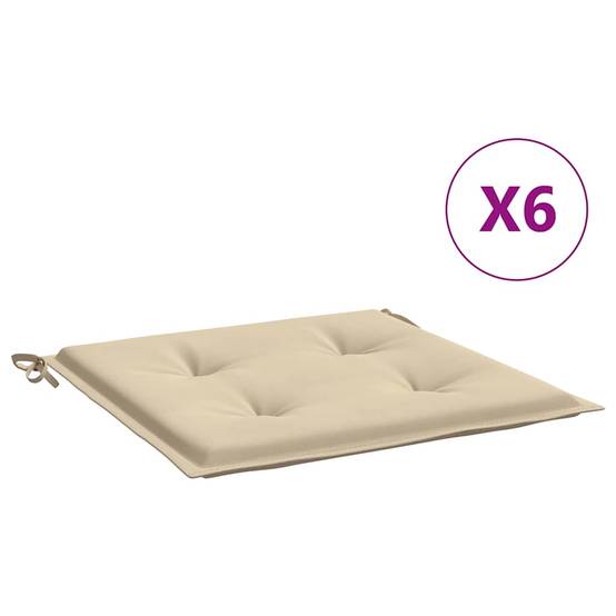 Lot de 6 Coussins de Siège Rembourrés Tissu Oxford pour Intérieur Extérieur Beige 50x50 cm – ComfortXL Outdoor Living - Image 2