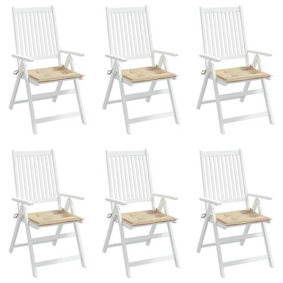 Lot de 6 Coussins de Siège Rembourrés Tissu Oxford pour Intérieur Extérieur Beige 50x50 cm – ComfortXL Outdoor Living - Image 4