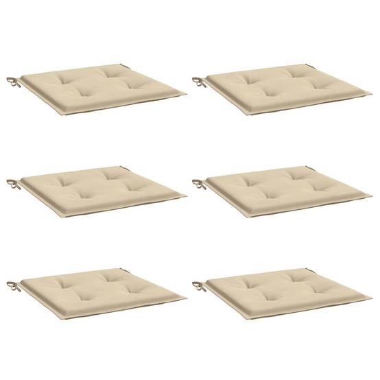 Lot de 6 Coussins de Siège Rembourrés Tissu Oxford pour Intérieur Extérieur Beige 50x50 cm – ComfortXL Outdoor Living - Image 3