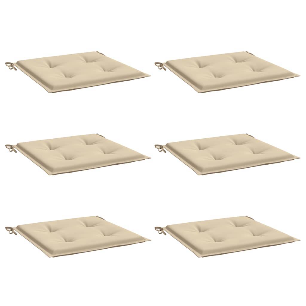 Lot de 6 Coussins de Siège Rembourrés Tissu Oxford pour Intérieur Extérieur Beige 50x50 cm – ComfortXL Outdoor Living - Image 3