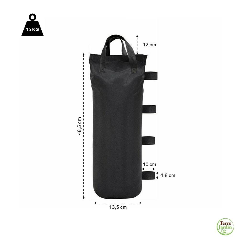 Lot de 4 sacs de lestage 15 kg 60,5x13,5 cm – Fixation velcro pour parasol, tonnelle ou barnum - TERRE JARDIN - Image 3