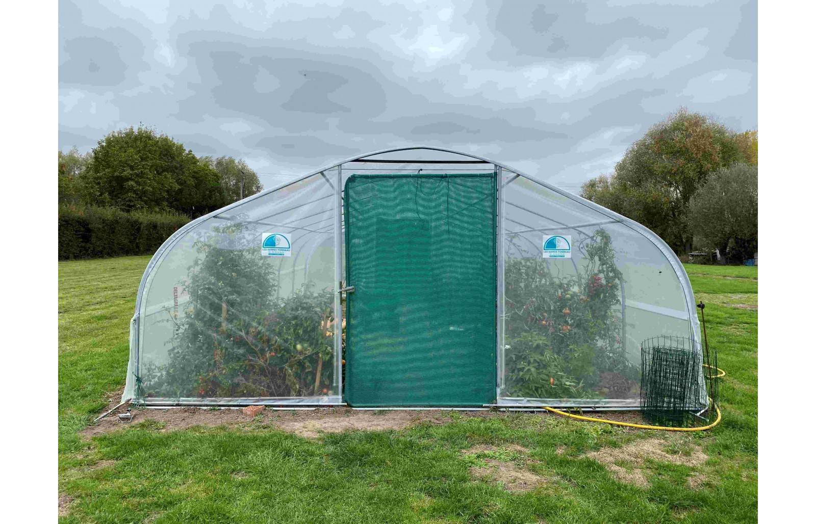 Serre de jardin - 60m² - 5 x 12m - pied droit 1,20m - polyéthylène haute densité - 1 porte pivotante - aérations latérales - LES SERRES TONNEAU - Image 10