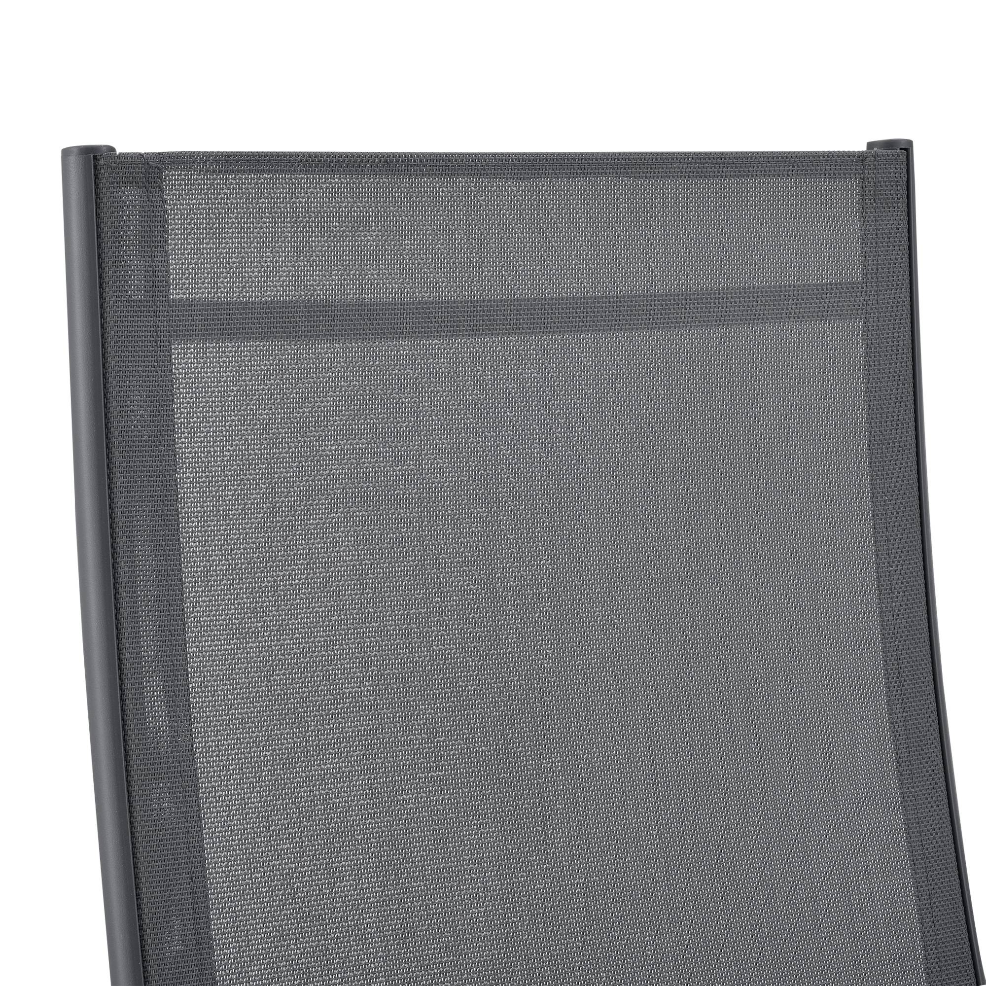 Lot de 2 Fauteuils de Jardin avec Accoudoirs et Dossier Acier Polyester Gris Foncé [en.casa] - Image 6