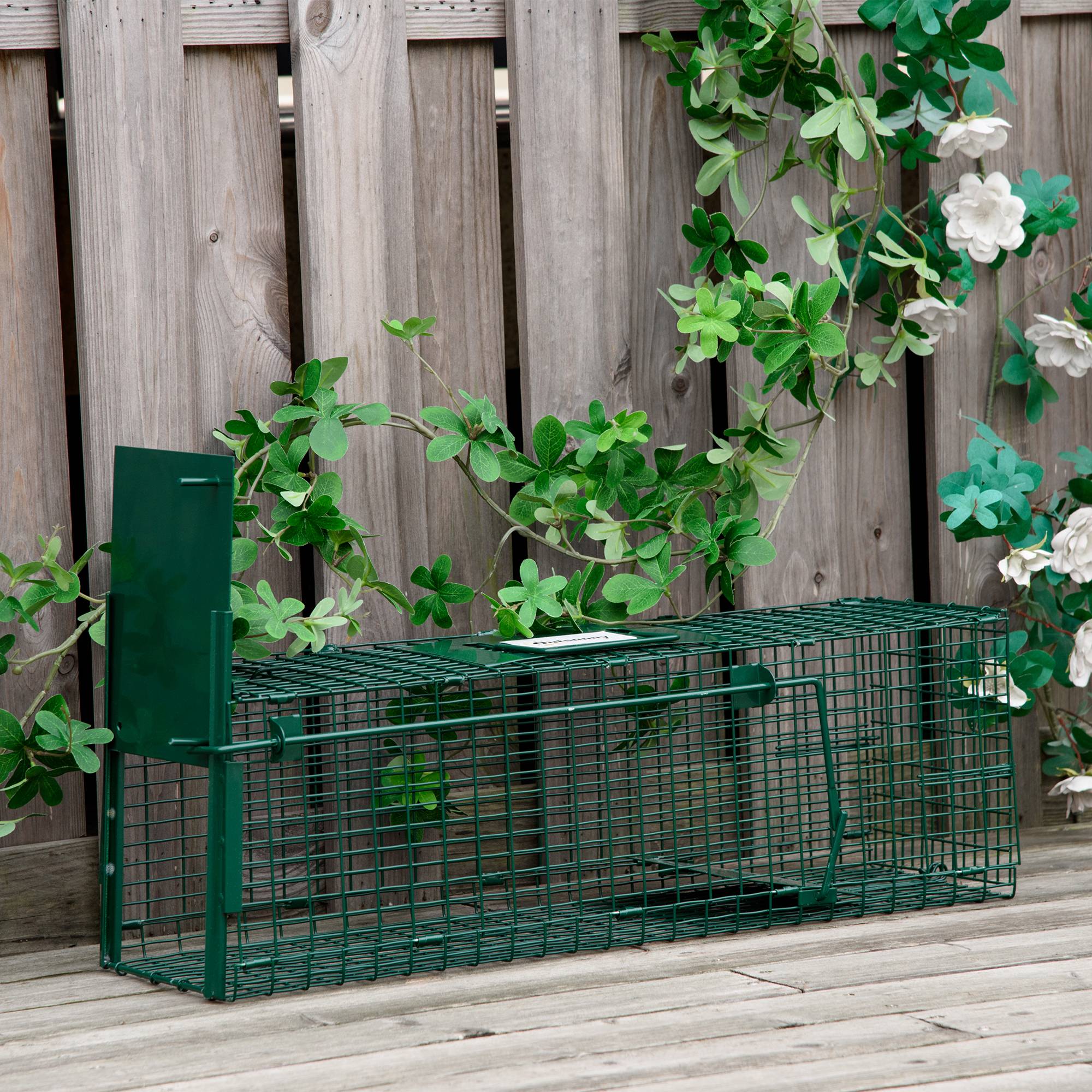 Cage piège pour rats, souris et ragondins avec porte simple, 60x18x20 cm, verte - Image 8