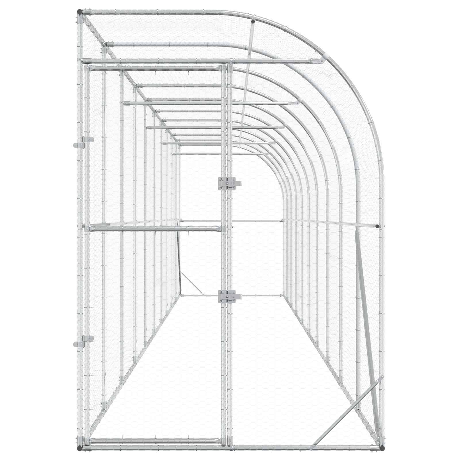 Vidaxl - Poulailler contre le mur Argenté 600 x 150 x 215 cm vidaXL 3434719 - Image 5