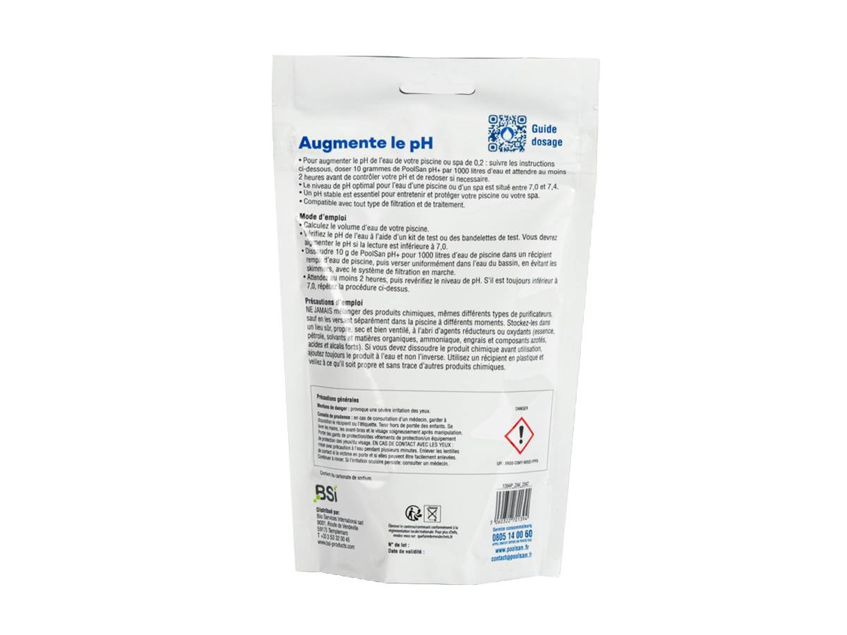 Poolsan - BSI - Poolsan - pH Plus - Poudre - Pour Augmenter Et Stabiliser Le pH de l'Eau - Idéal Pour Piscine Et Spa - 300g - Image 2
