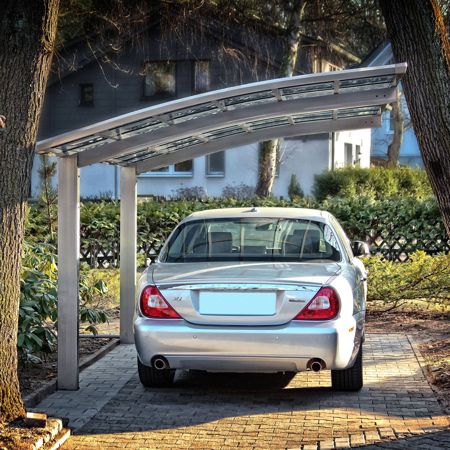 Carport PORTOFORTE standard Type 80 (charge toiture 100kg/m²) inox brillant - XIMAX - Image 3