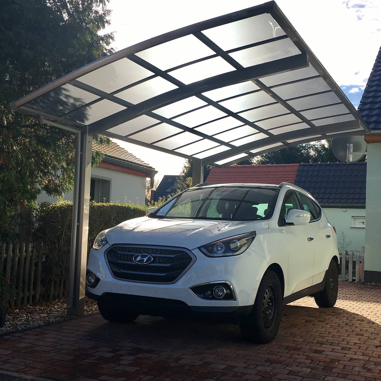 Carport PORTOFORTE standard Type 80 (charge toiture 100kg/m²) inox brillant - XIMAX - Image 4