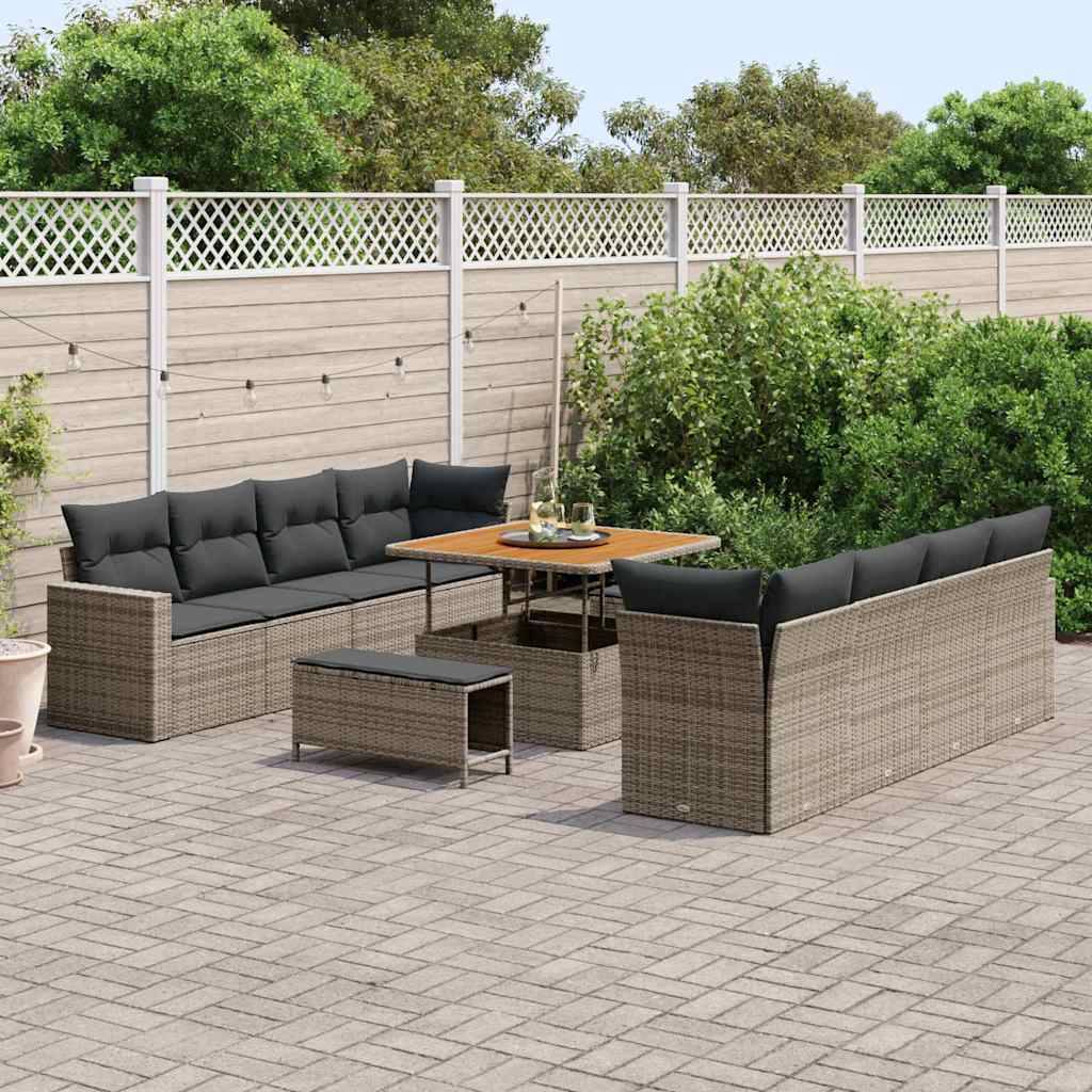 ComfortXL - Salon de Jardin Design Modulable Rotin Synthétique 11 Pcs Table Carrée et Rangement Été Gris – ComfortXL Outdoor Living - Image 3