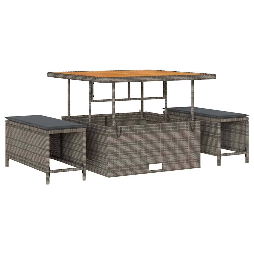 ComfortXL - Salon de Jardin Design Modulable Rotin Synthétique 11 Pcs Table Carrée et Rangement Été Gris – ComfortXL Outdoor Living - Image 7