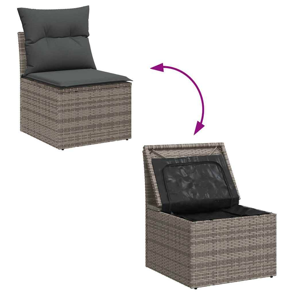ComfortXL - Salon de Jardin Design Modulable Rotin Synthétique 11 Pcs Table Carrée et Rangement Été Gris – ComfortXL Outdoor Living - Image 6