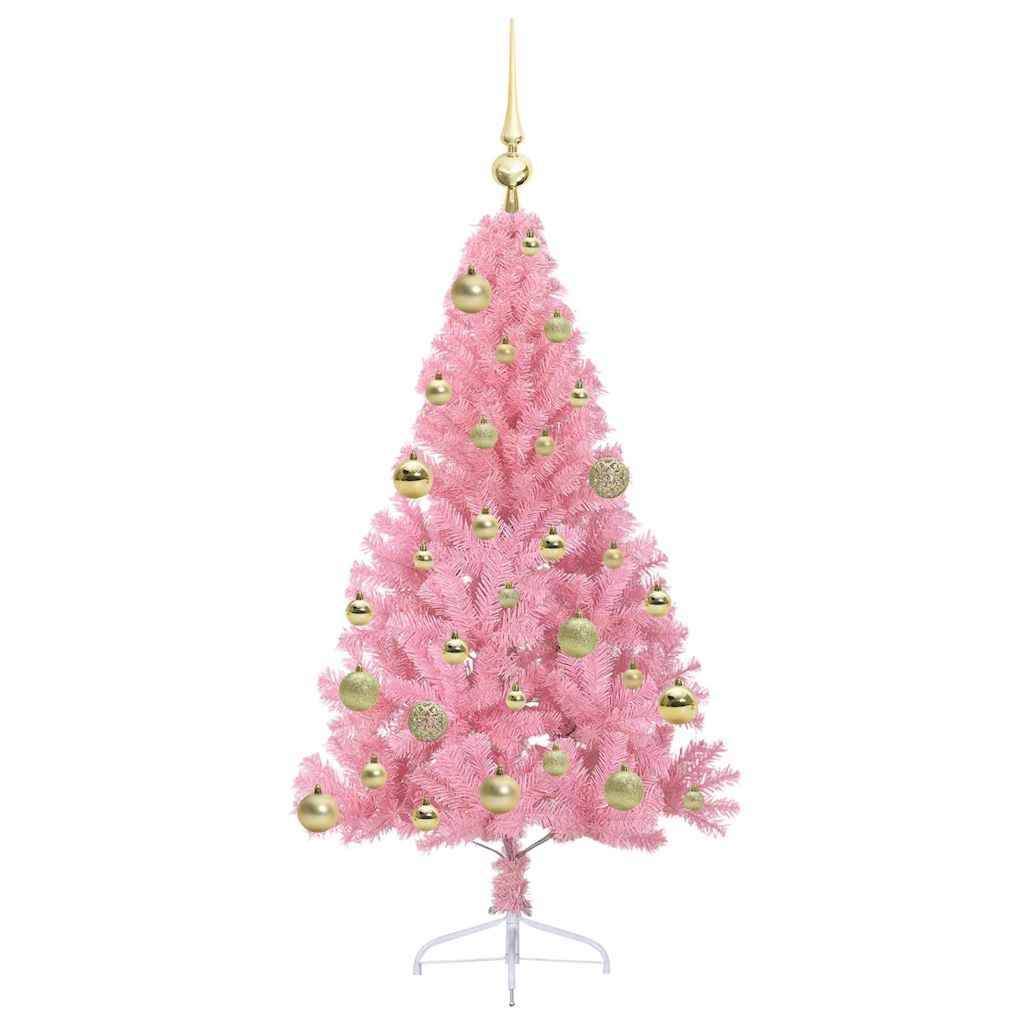 Vidaxl - Sapin de Noël artificiel pré-éclairé Rose 120 cm PVC vidaXL 3397054 - Image 5