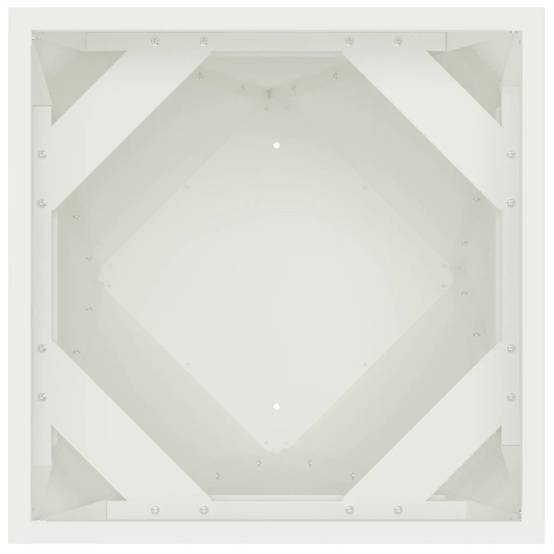 Jardinière rectangulaire moderne pour extérieur 40 x 40 x 75 cm résistante aux intempéries en acier blanc - Image 3