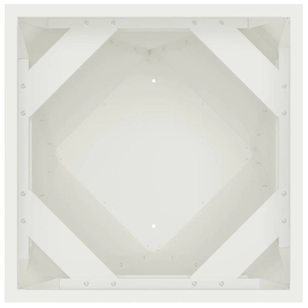 Jardinière rectangulaire moderne pour extérieur 40 x 40 x 75 cm résistante aux intempéries en acier blanc - Image 3
