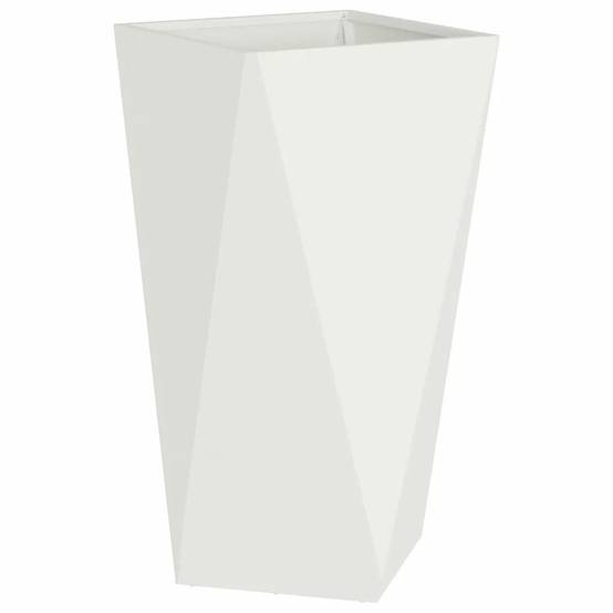 Jardinière rectangulaire moderne pour extérieur 40 x 40 x 75 cm résistante aux intempéries en acier blanc - Image 1
