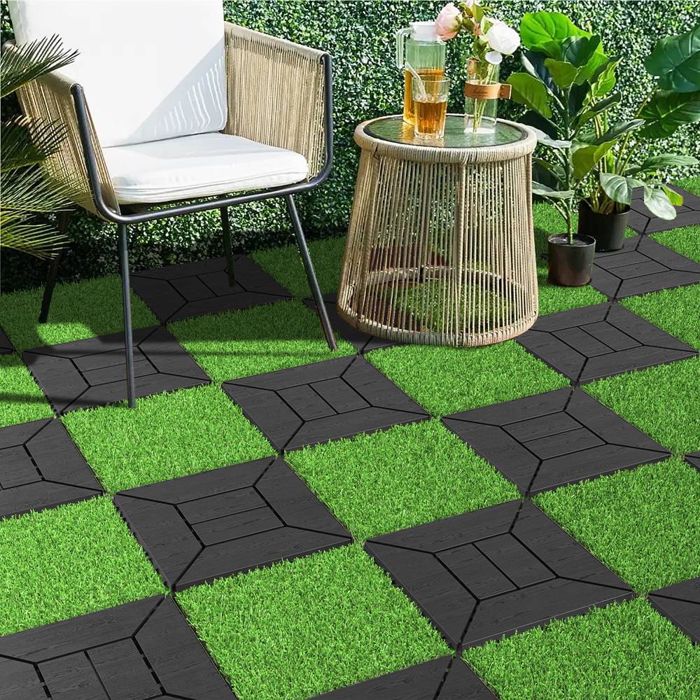 PANGIVO - Dalles gazon synthétique plastique vert 30 x 30 x 2 cm - PANGIVO - Image 7