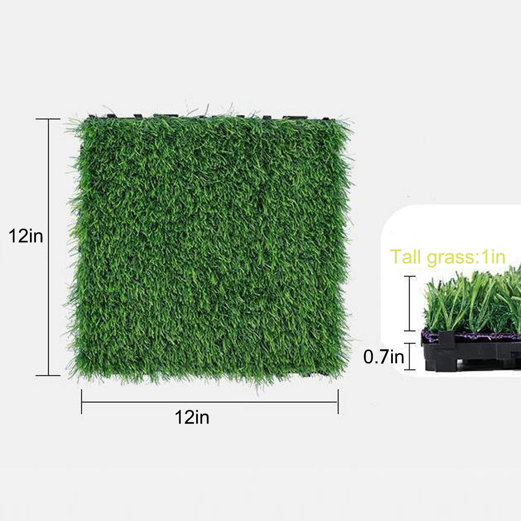 PANGIVO - Dalles gazon synthétique plastique vert 30 x 30 x 2 cm - PANGIVO - Image 2