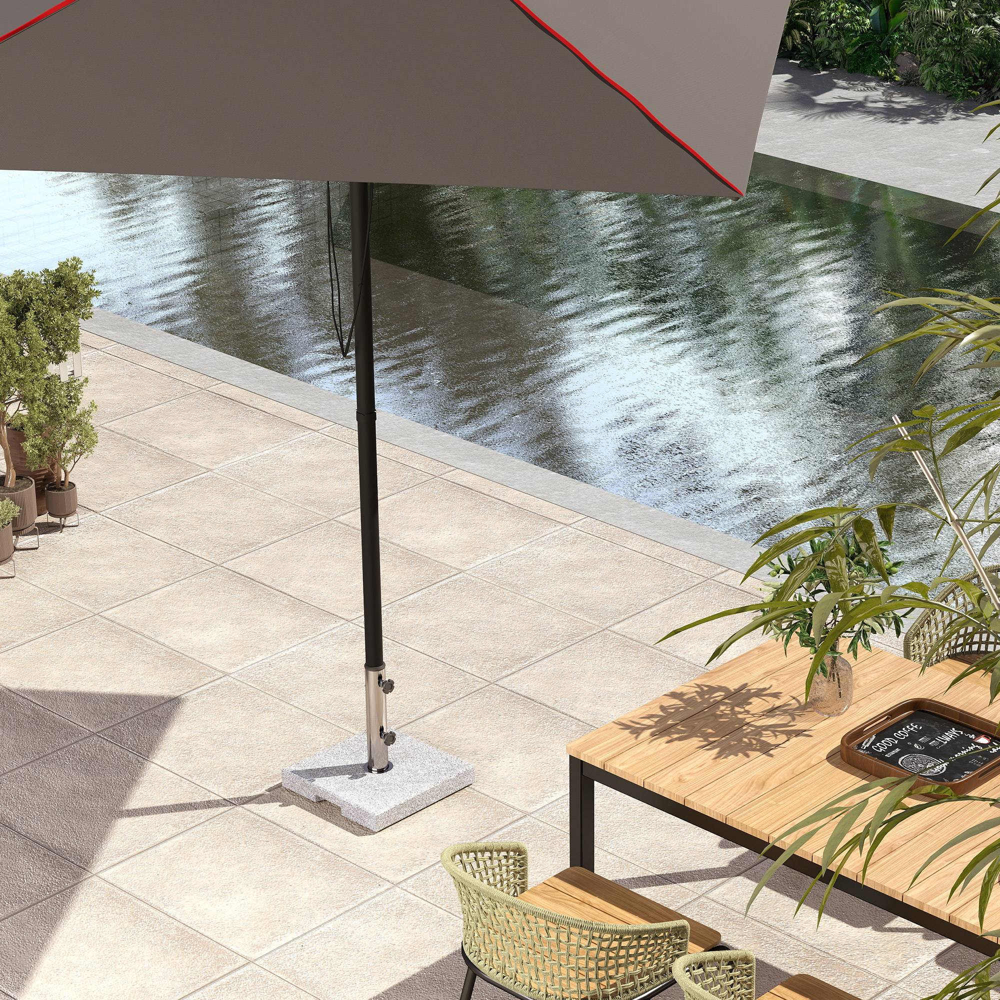 Pied de Parasol Lourd Carré Granit Acier Jardin Fixation Lourde 38 cm Gris - ComfortXL Outdoor Living - Image 10