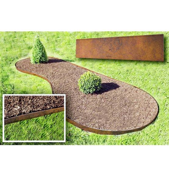 Bordure jardin Acier corten, longueur 70 cm, 18,5 cm de hauteur, bordure de jardin - métal galvanisé à chaud, Green-split - Image 2