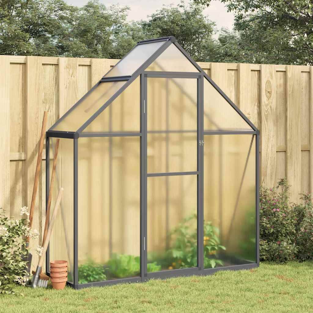 Serre de jardin 0.98m² - Serre de culture avec cadre de base anthracite 169x58x195 cm aluminium MAISON CHIC - Image 2