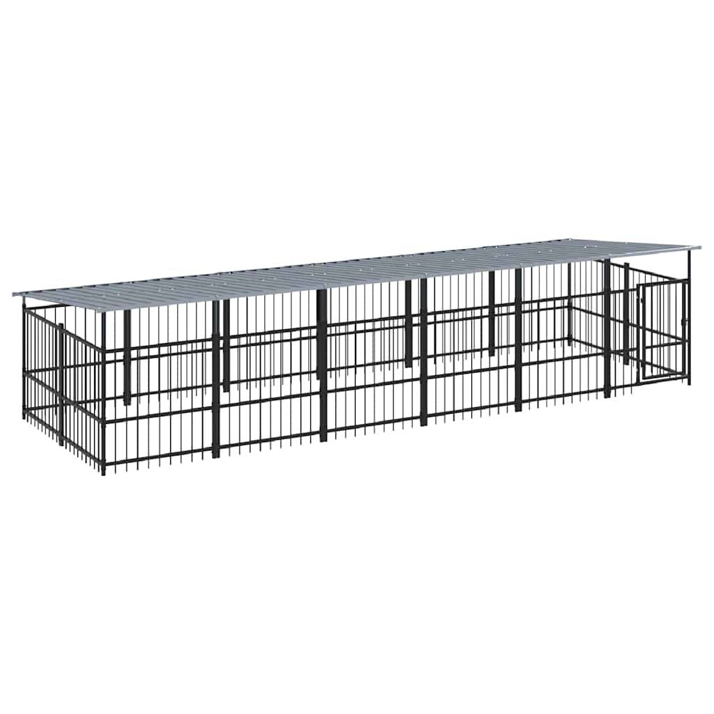 Vidaxl - Chenil d'extérieur avec toit pour chiens Acier 11,26 m² vidaXL 3124611 - Image 2