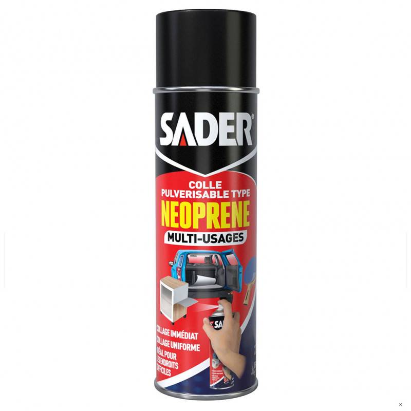 Sader - Lot de 3 Colles multi-usages pulvérisable néoprène 200ml + OFFERT 1 Colle contact néoprène liquide 55ml SADER - Image 2