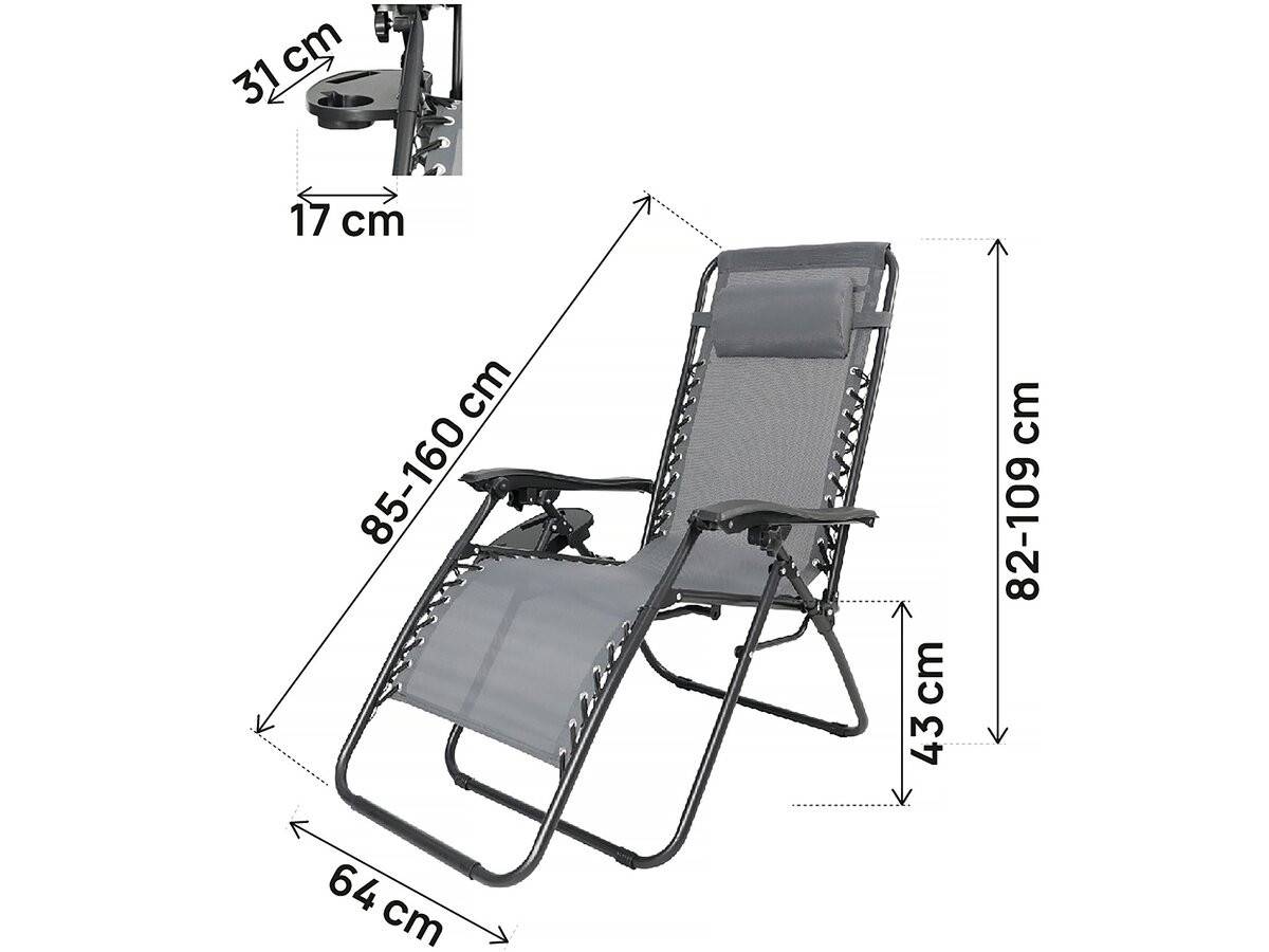 Fauteuil De Jardin Relax Zéro Gravité "sintra" - Gris -habitat Et Jardin - Image 3