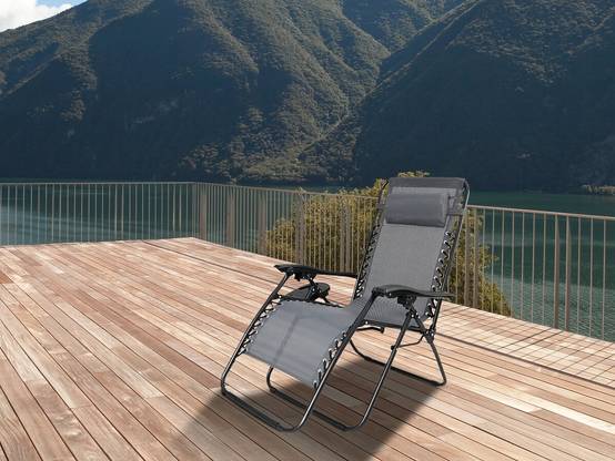 Fauteuil De Jardin Relax Zéro Gravité "sintra" - Gris -habitat Et Jardin - Image 2
