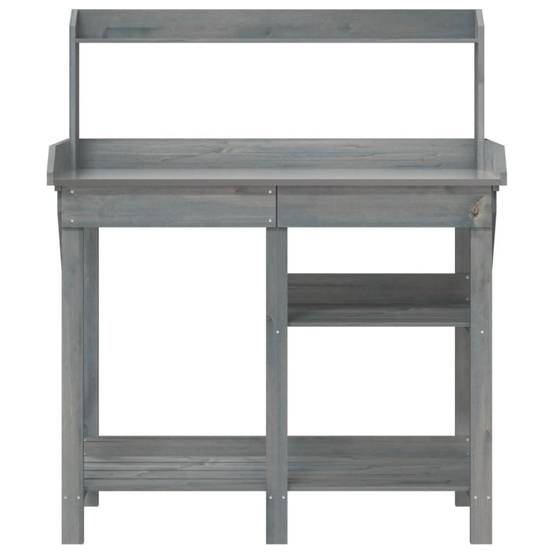 Banc de Rempotage Gris Bois de Sapin Table de Jardinage avec Rangement et Dessus en Zinc Gris – ComfortXL Outdoor Living - Image 5