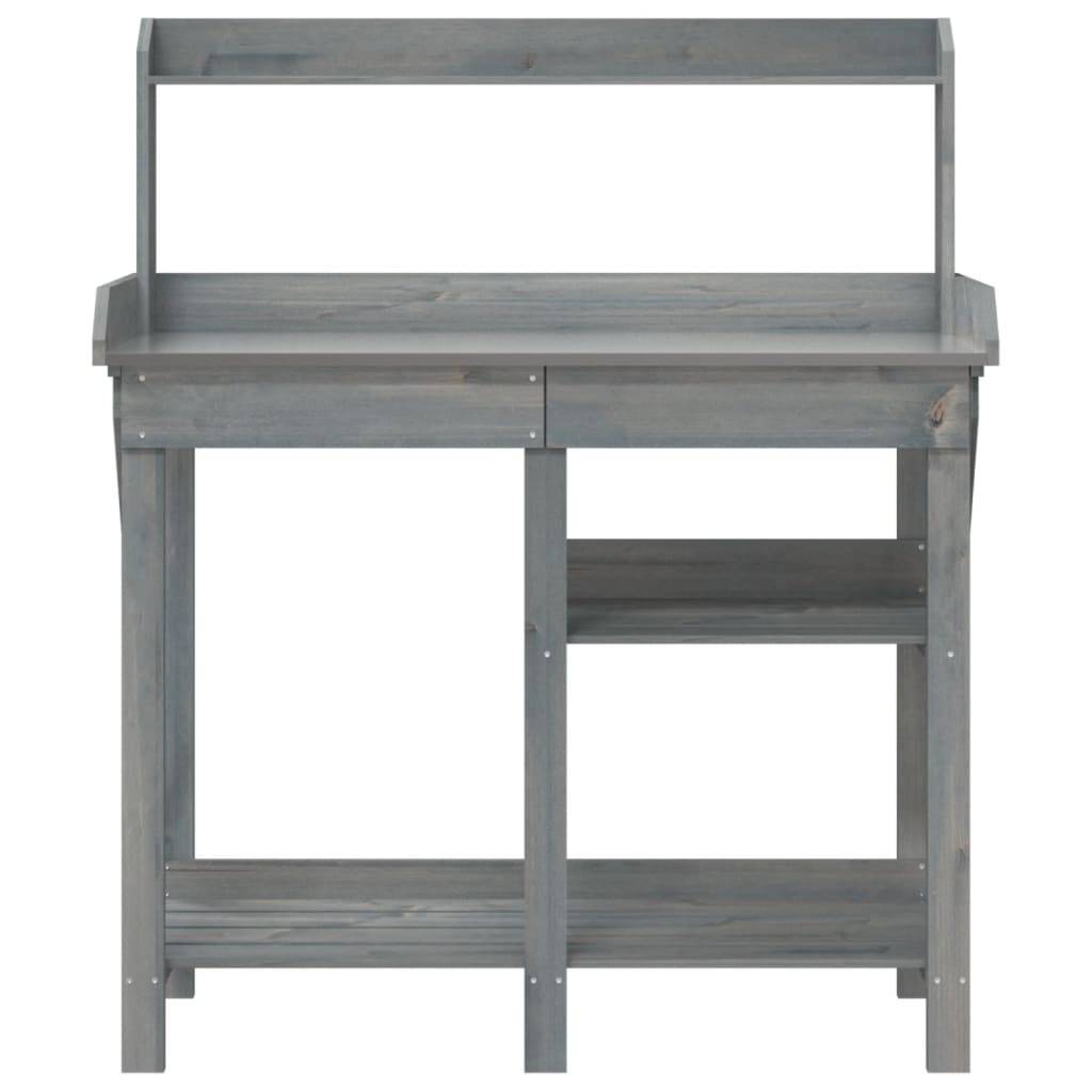 Banc de Rempotage Gris Bois de Sapin Table de Jardinage avec Rangement et Dessus en Zinc Gris – ComfortXL Outdoor Living - Image 5