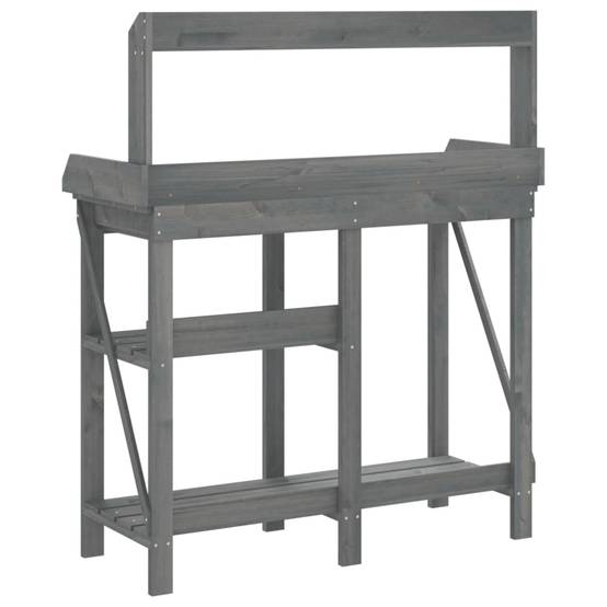 Banc de Rempotage Gris Bois de Sapin Table de Jardinage avec Rangement et Dessus en Zinc Gris – ComfortXL Outdoor Living - Image 7