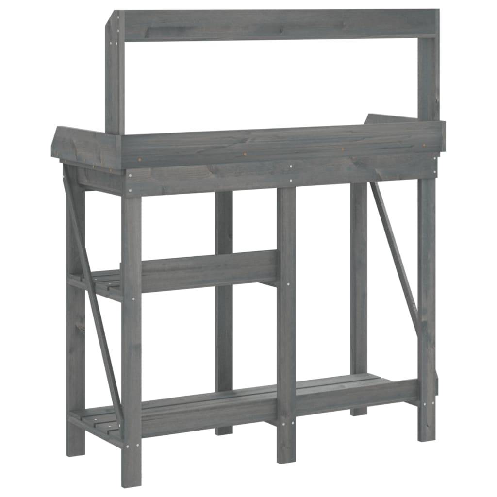 Banc de Rempotage Gris Bois de Sapin Table de Jardinage avec Rangement et Dessus en Zinc Gris – ComfortXL Outdoor Living - Image 7