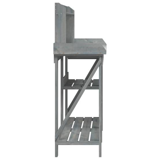 Banc de Rempotage Gris Bois de Sapin Table de Jardinage avec Rangement et Dessus en Zinc Gris – ComfortXL Outdoor Living - Image 6