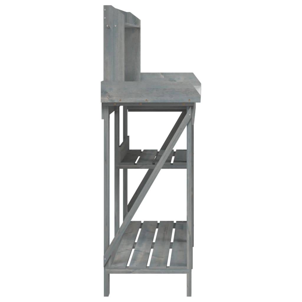 Banc de Rempotage Gris Bois de Sapin Table de Jardinage avec Rangement et Dessus en Zinc Gris – ComfortXL Outdoor Living - Image 6