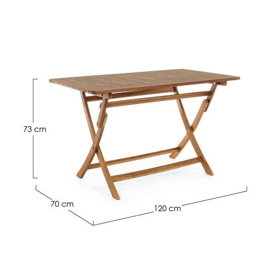 Autre - Table de jardin rectangulaire pliable en acacia L120 - CANCALE - Image 4
