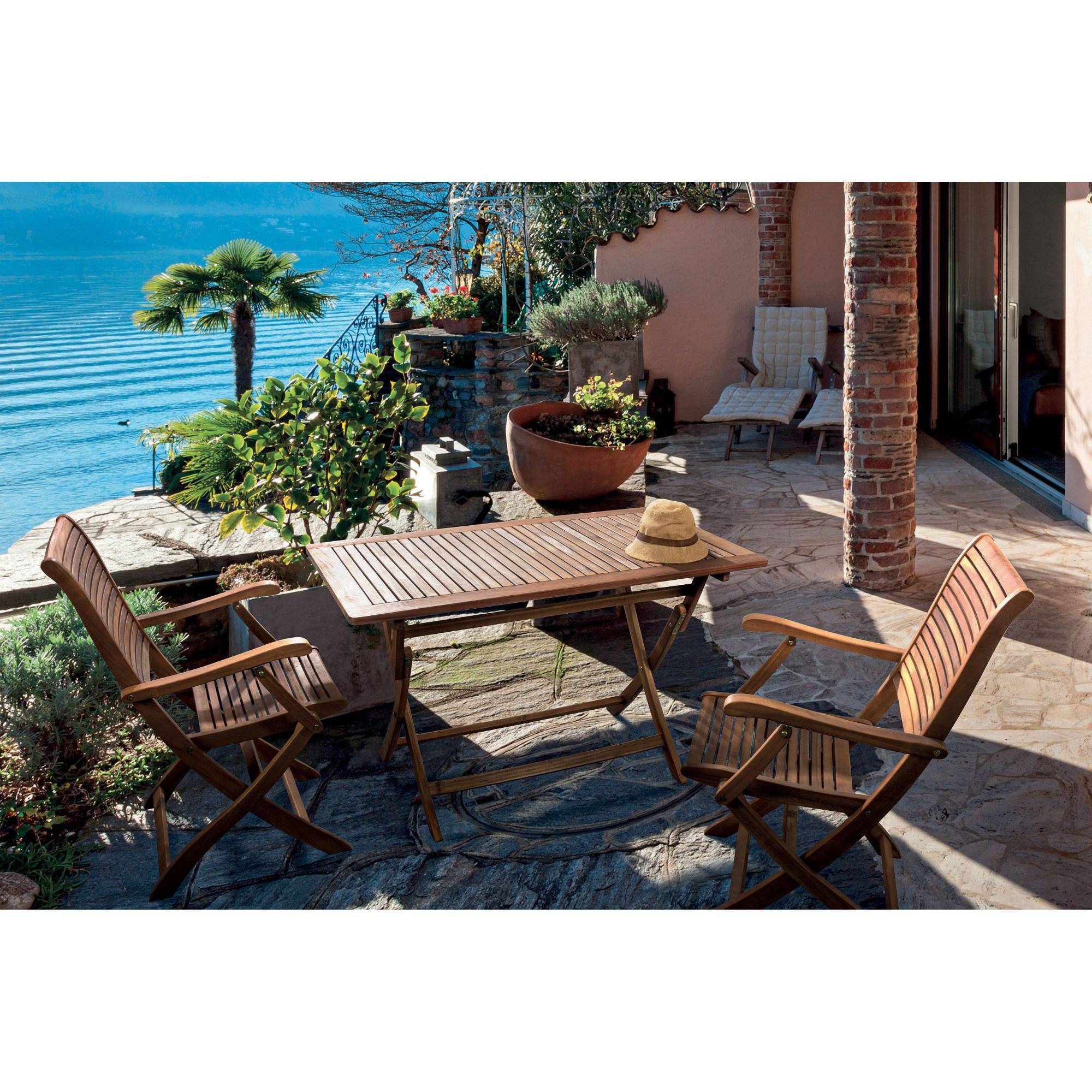 Autre - Table de jardin rectangulaire pliable en acacia L120 - CANCALE - Image 2