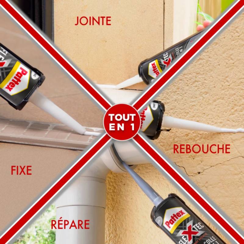 Pattex - Colle mastic Tout en 1 Flextec PATTEX - Teinte: Noir - Image 4