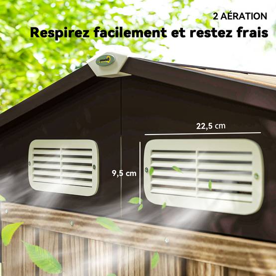 Cabane de jardin acier galvanisé aménagement extérieur protection outils 190x131cm chêne - ComfortXL Outdoor Living - Image 9